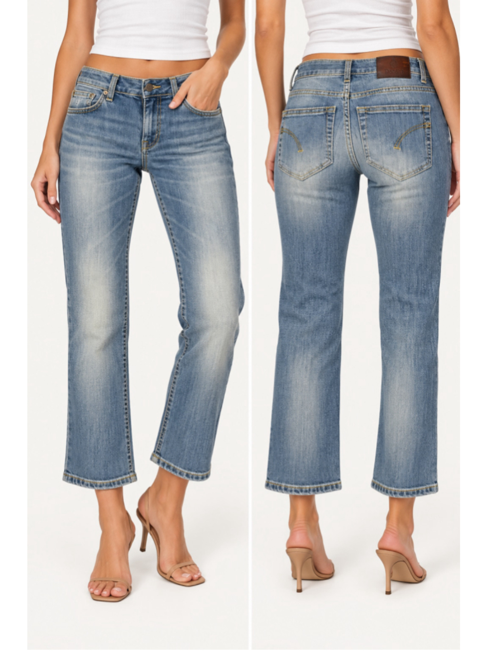 Dondup Jay White Focus Jeans Size 26 Made in Italy | Premium Denim